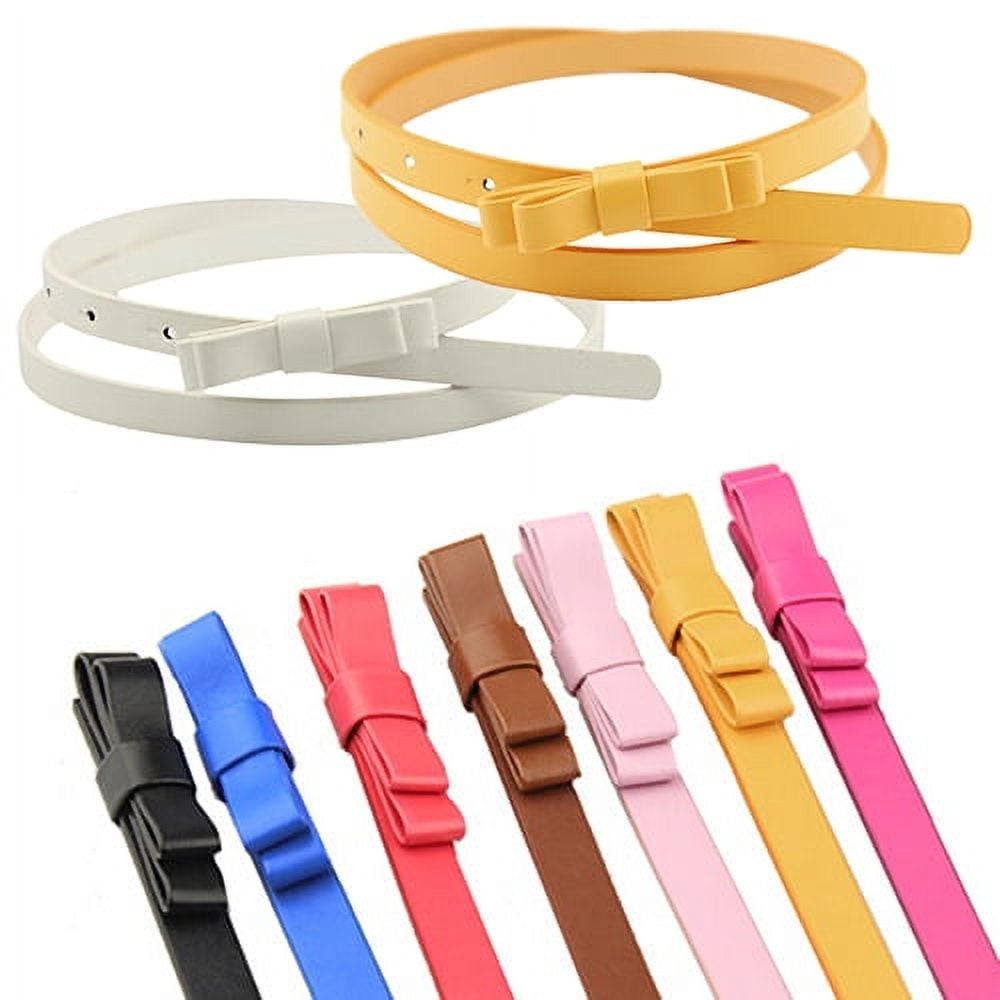 Bowknot Ladies Waistband Belts 2 Packs 2 Pcs Rhinestone Bow Belts Bowknot Elastic Waistband  main image 3