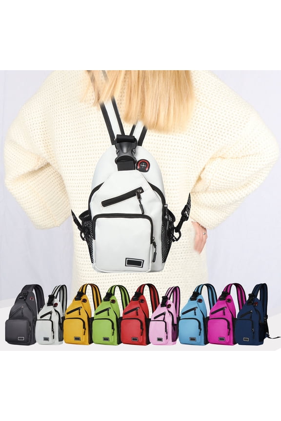 Women's Canvas Crossbody Bag Adjustable Chest Shoulder Sling | Multi-Pocket Organizer Purse for Travel, Outdoor, Everyday Use | Lightweight, 4 Compartments, 7.8x2.7x12.9 in, Secure Comfortable Strap