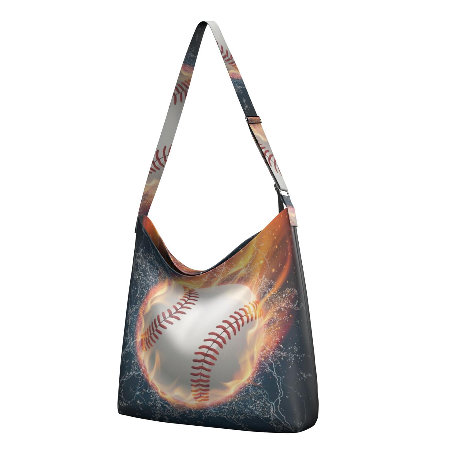 Women's Canvas Crossbody Bag with Softball and Volleyball Print ...