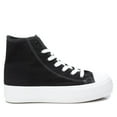 thumbnail image 1 of Women's Canvas High-Top Sneakers By XTI_170825_Black, 1 of 1