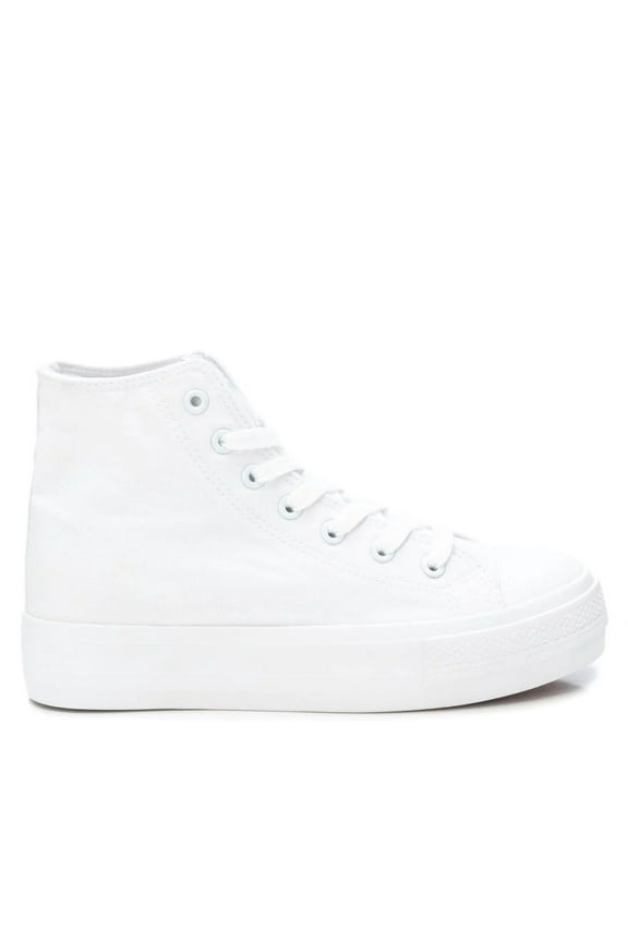 Women's Canvas High-Top Sneakers By XTI_170825_White
