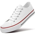 thumbnail image 1 of Women’s Canvas Low Top Sneaker Lace-up Classic Casual Shoes Black and White, 1 of 10
