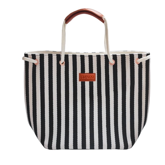Women's Canvas Striped Tote Bag