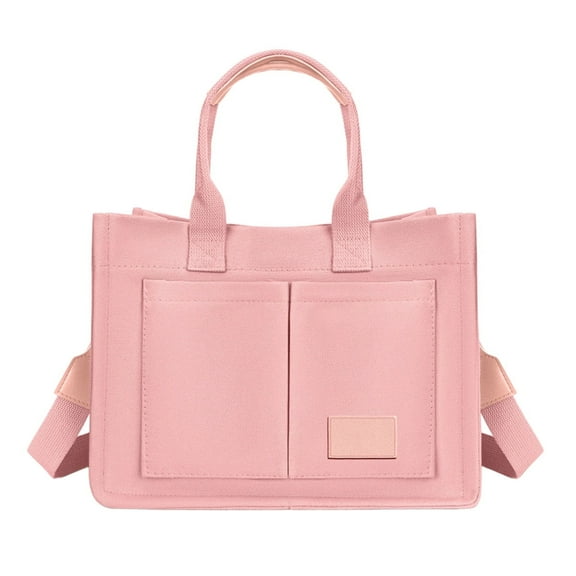 Women's Canvas Tote Bag, Large Crossbody Purse for Work, Travel, Gym and More, Pink