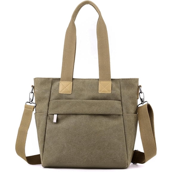 Women's Canvas Tote Bag Top Handle Handbag Work Totes Purse Shoulder Crossbody Bags