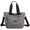 thumbnail image 1 of Women's Canvas Tote Bag, Vintage Work Handbag with Multi Pockes Fashion Shoulder Purse Causal Canvas Crossbody Bags, 1 of 15