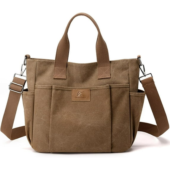 Women's Canvas Tote Purses Shoulder Travel Crossbody Bag Everyday Handbags with Zipper
