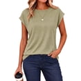 thumbnail image 1 of Women's Cap Sleeve T Shirts Casual Cotton Loose Fit Crew Neck Summer Tee Basic Tops for Women, 1 of 7