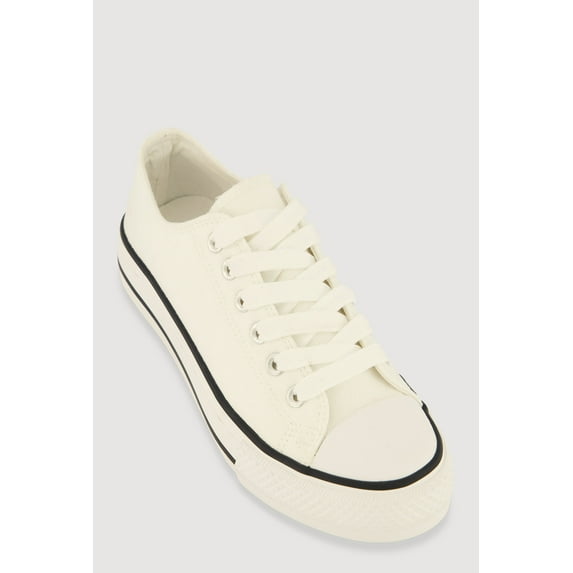 Women's Cap Toe Low Top Lace Up Sneakers