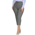 thumbnail image 1 of Women's Capri Dress Pants High Waisted Straight Leg Stretchy Business Casual Work Pants Office Trousers with Pockets, 1 of 6