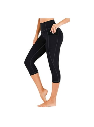 YYDGH High Waisted Yoga Pants for Women with Pockets Capri Leggings for  Women Workout Leggings for Women Yoga Capris Brown S 
