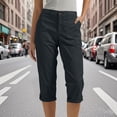 thumbnail image 1 of Women's Capri Pants Casual Cropped Cargo Trousers Lightweight Quick Dry Hiking Capris With Multi Pockets Elastic Waist For Outdoor Golf Summer Work, 1 of 6