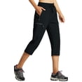 thumbnail image 1 of MASKERT Women's Capri Pants-Lightweight Quick Dry Cargo Hiking Capris Travel Casual Cropped Pants Zipper Pockets Black（Size XS-XXXL）, 1 of 8