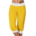 thumbnail image 1 of Women's Capri Pants Loose Elastic High Waisted Sweatpants Lounge Pants Yoga Running Gym Cropped Pants Pockets Ladies Comfy Plus Size Trendy Outfits Lightweight Cute Fashion Dressy Clothes, 1 of 1