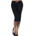 thumbnail image 1 of Women's Capri Pants Mid-Rise Stretchy Fitted Office Cropped Pant Pull On Skinny Capris with Zipper and Button, 1 of 8