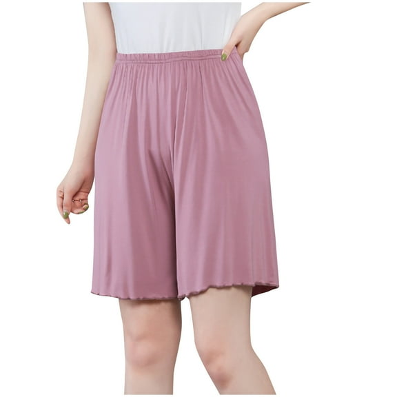 Women's Capri Pants Plus Size, Xunlbb Women's Casual Fashion Solid Color Shorts Thin Loose Large Size Home For Sports Pants(Pink,XXXXXXXXL)