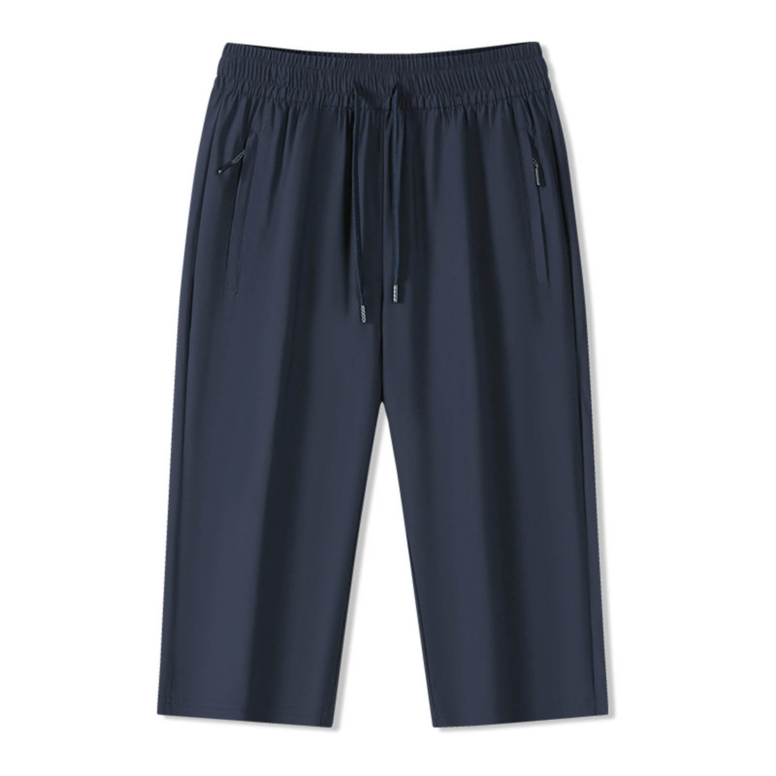 Women's Capri Pants Three Zipper Pockets Blend Cropped Trousers Elegant ...