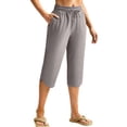 thumbnail image 1 of Women's Capri Pants with Zipper Pockets Lightweight Quick Dry Hiking Travel Capris for Women Casual Summer Beach Pants, 1 of 9