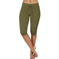 thumbnail image 1 of Women's Capri Sweat Pants Joggers Low Rise Drawstring Summer Casual Workout Cropped Pants Slim Fit Knee Length Trousers, 1 of 5