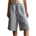 thumbnail image 1 of Women's Capri Sweatpants Knee Length Running Pants Loose Drawstring Waist with Side Pockets, 1 of 4