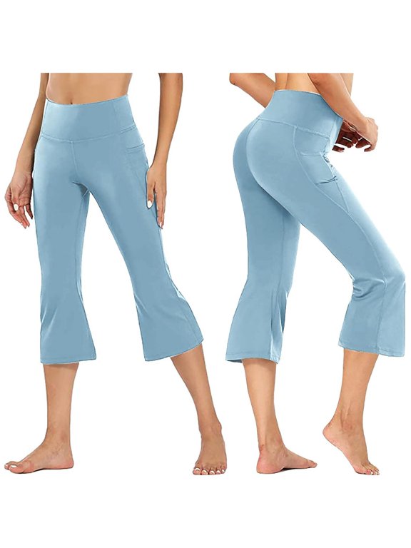 Women's Capri Trousers Wide Leg Casual Athletic Yoga Pants With Pockets Flare Leisure Trouser Womens Workout Top Women's Workout Shorts Comfy Pants Women Gothic Leggings 3x Knit Leggings Shorts Tights
