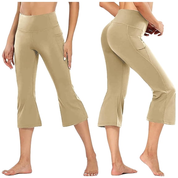 Women's Capri Trousers Wide Leg Casual Athletic Yoga Pants With Pockets Flare Leisure Trouser Womens Workout Top Women's Workout Shorts Comfy Pants Women Gothic Leggings 3x Knit Leggings Shorts Tights
