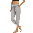 Women's Capri Yoga Pants Loose Soft Drawstring Workout Sweatpants