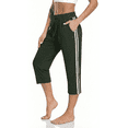 thumbnail image 1 of Women's Capri Yoga Pants Loose Soft High Waist Drawstring Workout Sweatpants Causal Lounge Pants Flared Leggings with Pockets for Summer, 1 of 8