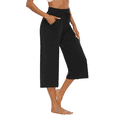 thumbnail image 1 of Women’s Capri Yoga Sweatpants with Pockets High Waist Drawstring Flared Pants Casual Workout Lounge Flare Leggings for Summer, 1 of 8