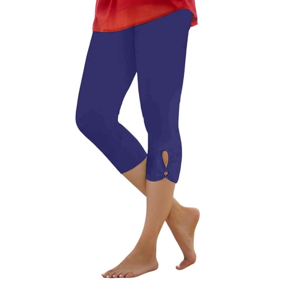 Women's Capris High Waist Stretch Fabric Summer Workout Compression Leggings
