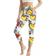 thumbnail image 1 of Women's Capris Leggings Casual Printed Graphic Elastic High Waist Stretch Slim Fit Comfy Yoga Pants with Pockets (S, Multicolor), 1 of 8