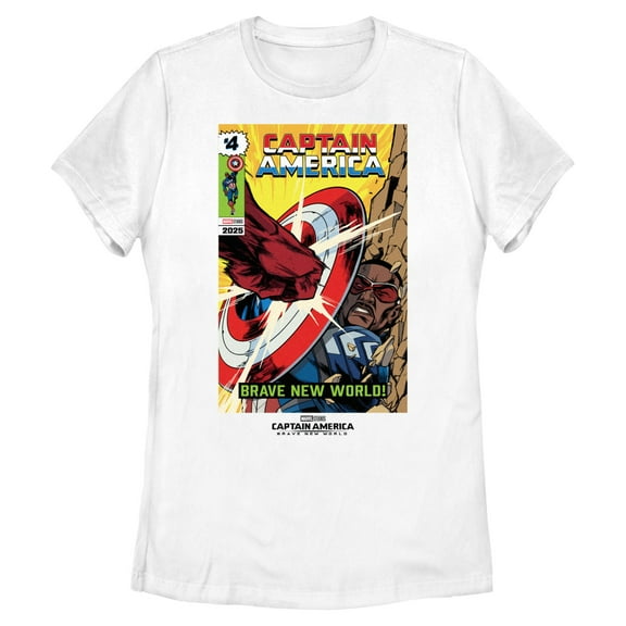 Women's Captain America: Brave New World Shield Comic Book Cover  Graphic T-Shirt