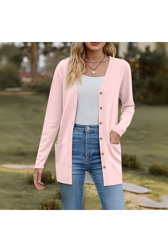 Women's Cardigan 2025 Fall Fashion Cardigan Lightweight Soft Knit Cardigan For Women Long Sleeve Open Front Coat With Pockets,Red Women's Cardigan M