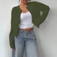 thumbnail image 1 of Women's Cardigan Button Down Long Sleeve Crewneck Crop Cardigan Sweater Cute Knitwear Clothes,Black Women's Cardigan M, 1 of 7