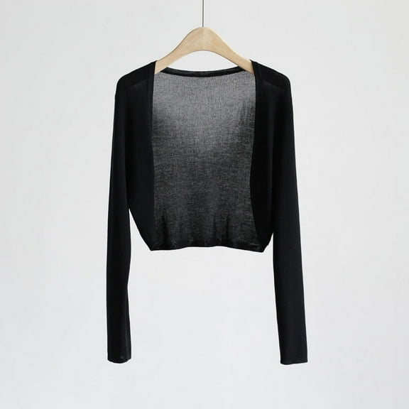 Women's Cardigan Cardigan Women'S Thin Ice Silk Coat Shawl Air Conditioned Shirt With Slip Skirt,Black Women's Cardigan