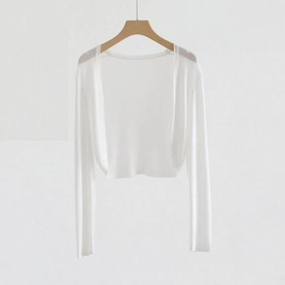 Women's Cardigan Cardigan Women'S Thin Ice Silk Coat Shawl Air Conditioned Shirt With Slip Skirt,White Women's Cardigan