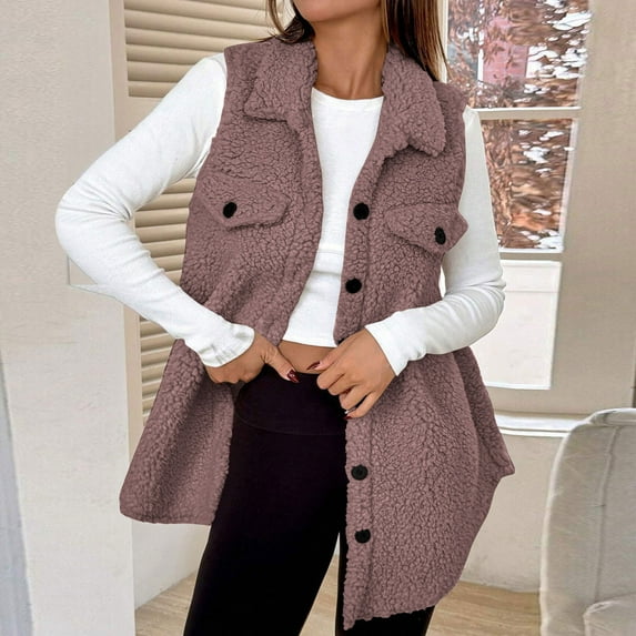 Women's Cardigan, Casual Lapel Button Vest Top, Loose Fit Solid Color Jacket for Everyday Comfort and Layering