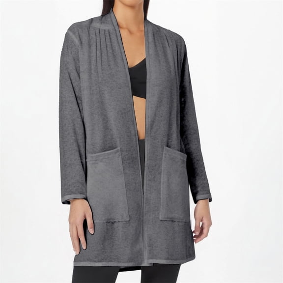 Women's Cardigan Casual Lightweight Cardigan With Pockets 3 4 Sleeve Front Open Dust Duster,Gray Women's Cardigan XL