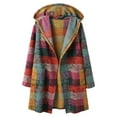 thumbnail image 1 of Women's Cardigan Casual Plaid Long Sleeve Zipper Hooded Coat Pocket Style Loose Tops, 1 of 7