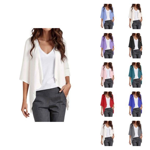 Chic Women's Cardigan Long Sleeve Business Casual Open Front Cardigans For Daily Wear And Beach Vacations Versatile Design Layering With Pants Or Swimwear Throughout All Seasons