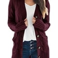 thumbnail image 1 of Women's Cardigan Fall Cardigan Lightweight Long Sleeve Knit Sweater Button Loose Jacket with Pockets, 1 of 6