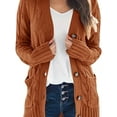 thumbnail image 1 of Women's Cardigan Fall Cardigan Lightweight Long Sleeve Knit Sweater Button Loose Jacket with Pockets, 1 of 7