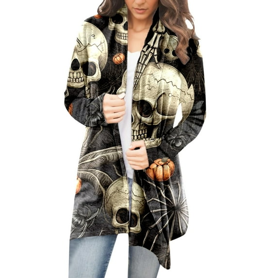 Women's Cardigan Fall Fashion Lightweight Open Front Printed Sweater Thin Coat Jacket Stylish Outerwear Comfortable Casual Wear