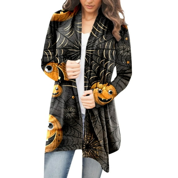 Women's Cardigan Fall Fashion Lightweight Open Front Printed Sweater Thin Coat Jacket Stylish Outerwear Comfortable Casual Wear