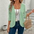 thumbnail image 1 of Women's Cardigan Jacket Baeitkot Women's Casual Striped Long-Sleeve Cardigan Jacket Green S, 1 of 7