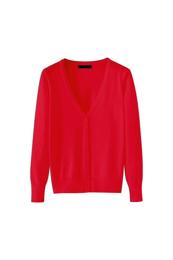 Women's Cardigan Lightweight V Neck Cardigan Sweater (Available In Plus Size),Red Women's Cardigan XXL
