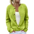 thumbnail image 1 of Women's Cardigan Long Sleeve Lightweight Fun Christmas Print Jacket, A Casual and Button-Up Top for Holiday Season,Army Green,L, 1 of 6