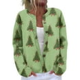 thumbnail image 1 of Women's Cardigan Long Sleeve Lightweight Fun Christmas Print Jacket with Button Front for Holiday Fashion and Casual Wear,Green,XL, 1 of 5