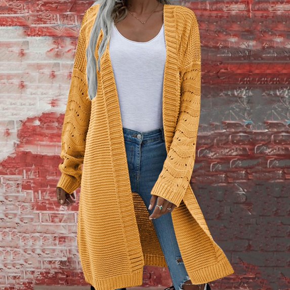 Women's Cardigan Mid Length Style Cardigan Sweater Coat Autumn And Winter Corded Cardigan Women Sweater Jacket Cardigan Warm Cardigans for Women Cardigan Tops for Women Women Cardigan Sweaters for
