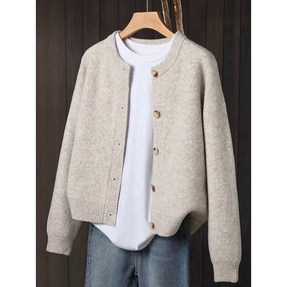 Women's Cardigan, Soft Long Sleeve Sweater , Front Button Design Fall